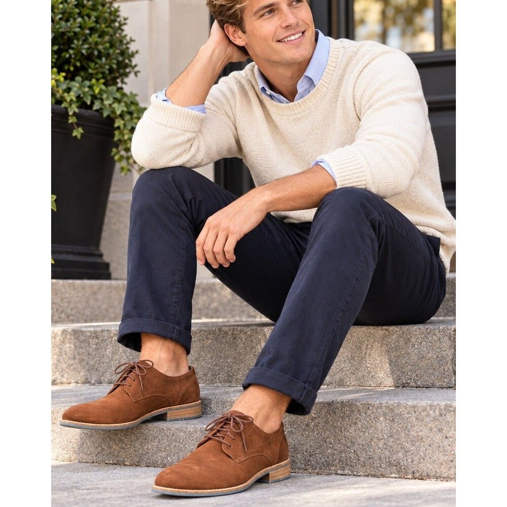 Kazar Lavorazione Artigiana Cognac Brown Nubuck Lace-Up Derby Shoes EU 44/US 11